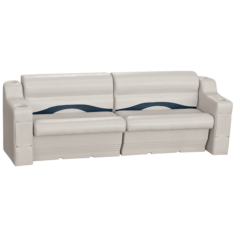 Toonmate Premium Pontoon Furniture Package, Standard Back/Side Seating, Platinum/Midnight Blue image number 1